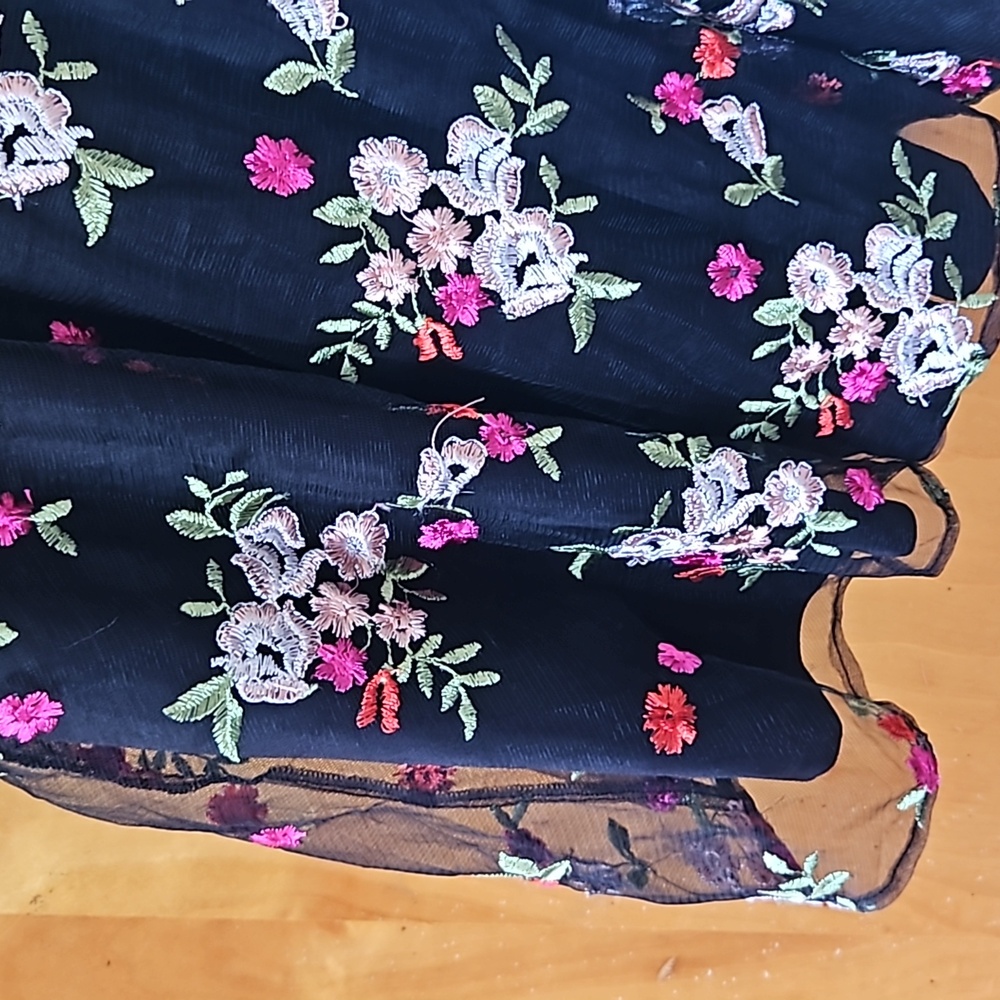 Lulu’s Floral Black Mesh Dress